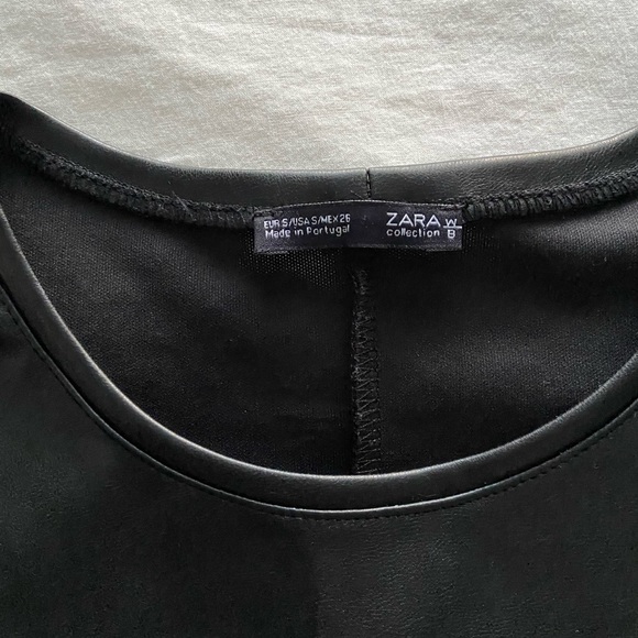 Cropped leather top with embroidery - Picture 2 of 3